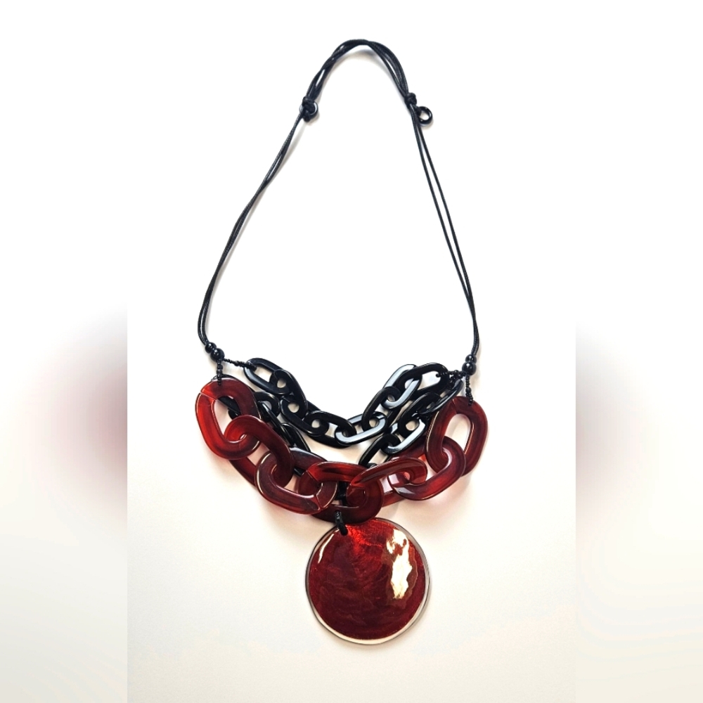 Elegant Red and Black Necklace